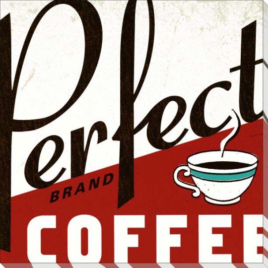 Perfect Coffee | Square | Kitchen | Café | Vintage Ad | Canvas Print