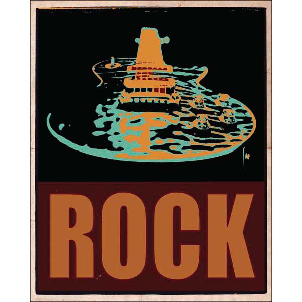 Musical Genres | Rock | Guitar | Stretched Canvas Print
