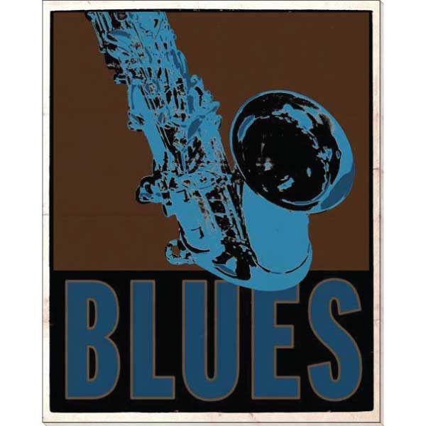 Musical Genres | 4 Print Collection (Rock, Jazz, Blues, Folk) | Stretched Canvas Print