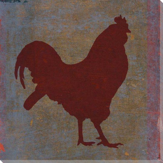Rooster | Square | Kitchen | Silhouette | Farmhouse | Canvas Print