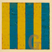 Boat flag letter G - nautical art; canvas print