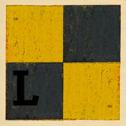 Boat flag letter L - nautical art; canvas print