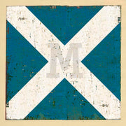 Boat flag letter M - nautical art; canvas print