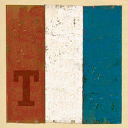 Boat flag letter T - nautical art; canvas print