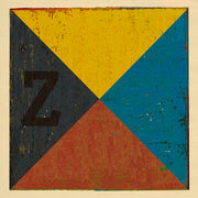 Boat flag letter Z - nautical art; canvas print