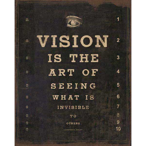 The Art of Seeing | Eye Chart Art | Inspirational | Jonathan Swift | Canvas Print