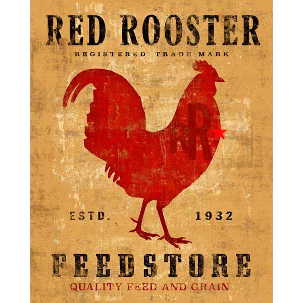Rooster | Feedstore | Red | Farmhouse | Canvas Print