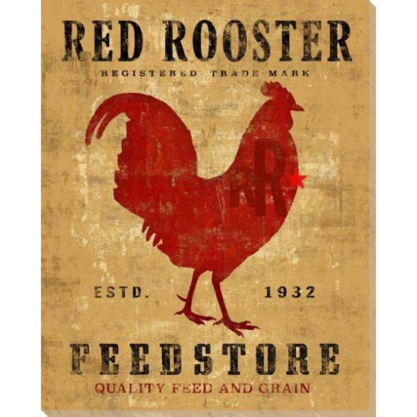 Rooster | Feedstore | Red | Farmhouse | Canvas Print