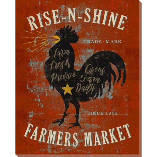 Rooster | Farmers Market | Farmhouse | Rise N Shine | Canvas Print