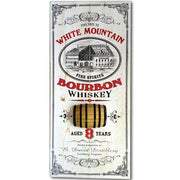 White Mountain Bourbon Whiskey vintage wood sign with 3D relief