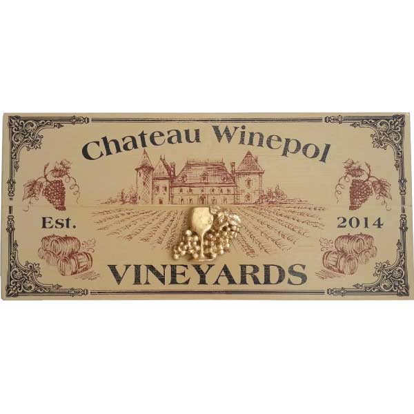 Chateau Winepol Vinyards wood sign for winery