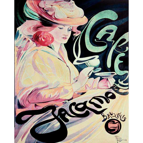 Vintage Ad | Cafe | European | Vintage Poster | Toussaint | Canvas Print