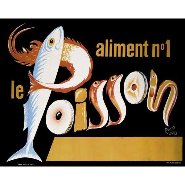 Le Poisson | French | Vintage Ad | European | Canvas Print