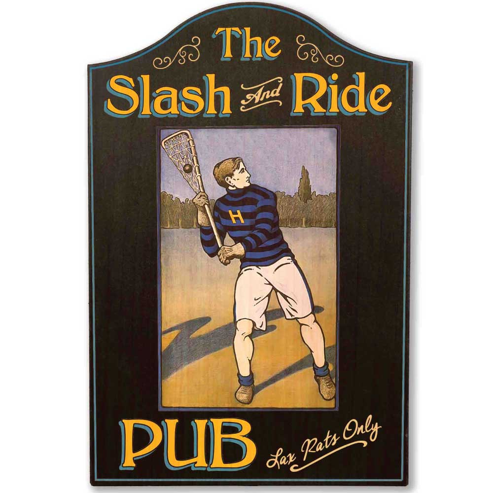 Lacrosse Pub Sign | Vintage Wood Sign | Lax Rats | 18" x 12"