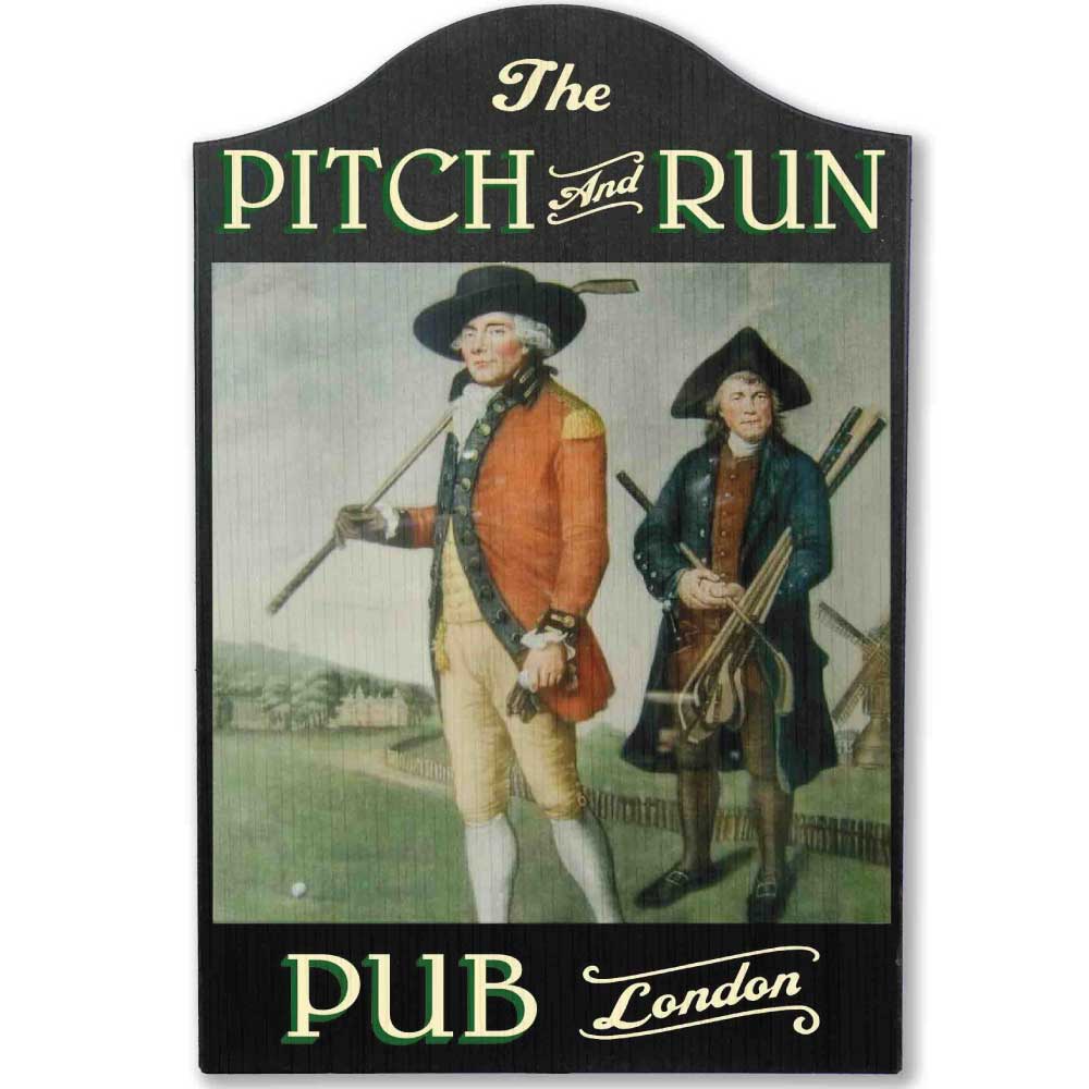Golf Pub Sign | Vintage Wood Sign | Pitch and Run | 18" x 12"