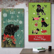 holiday vintage wood signs with dogs and holiday themes