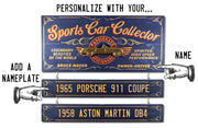 auto enthusiast car collector wood sign; sports car; personalize sign with your name and collectable cars