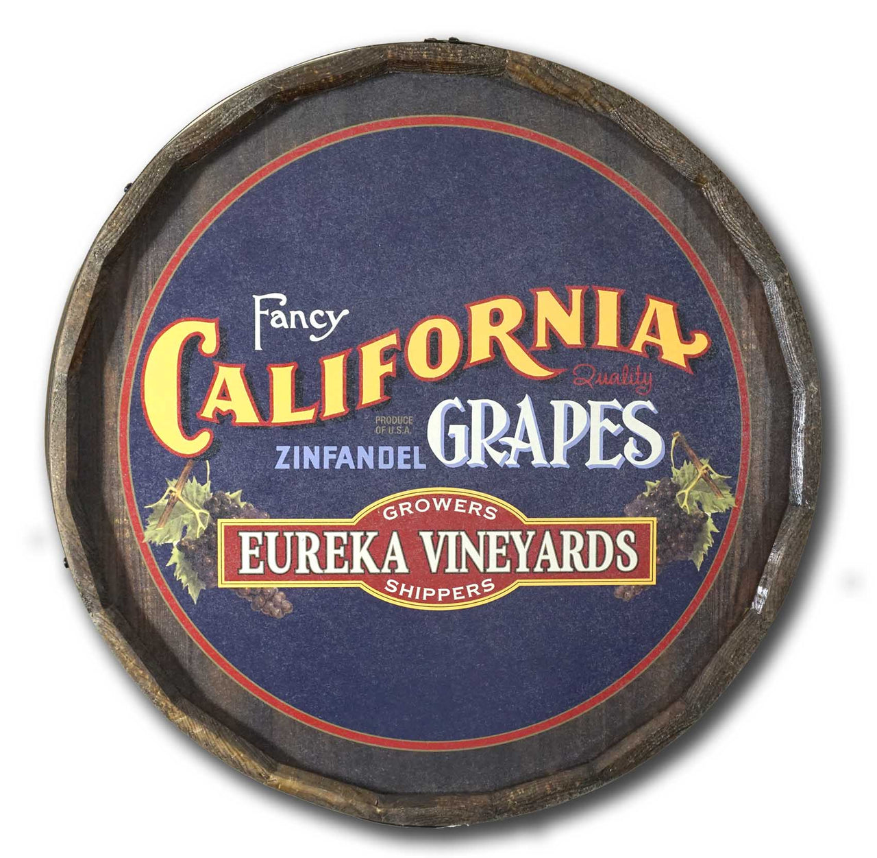 California Grapes | Barrel Sign | Zinfandel | Customize Vineyard Name
