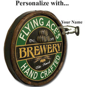 "hand painted" brewery sign with 3d relief; hand crafted