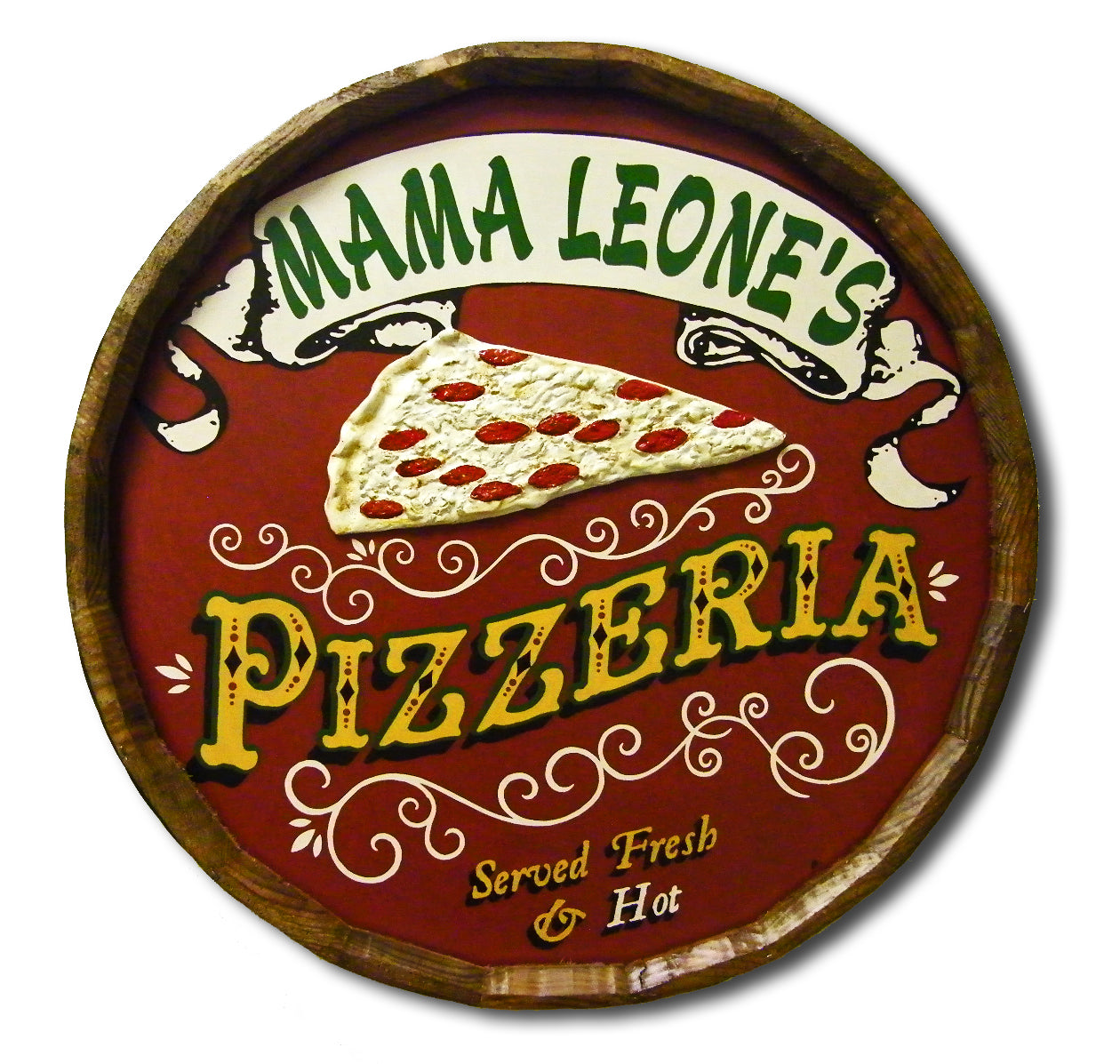 Custom Pizzeria Sign | Quarter Barrel | Personalize the Name