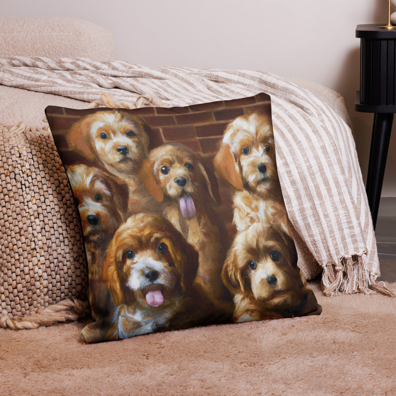 It's A Dogs Life | Throw Pillow | Brown | Up To 22" Square