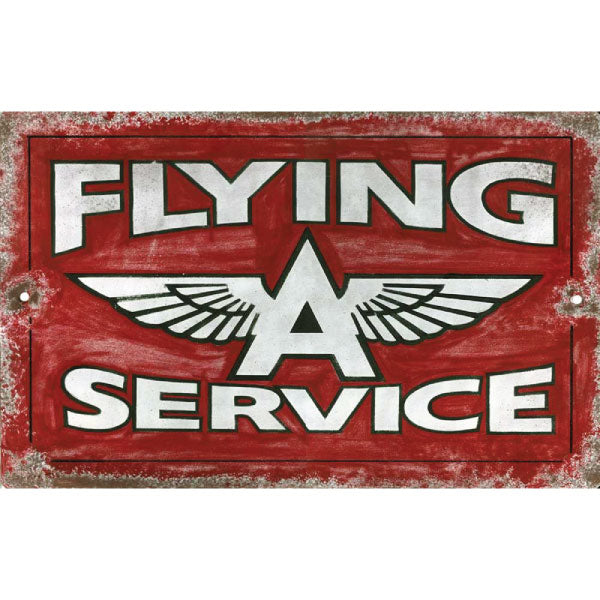 Vintage wood ad for Flying A Service