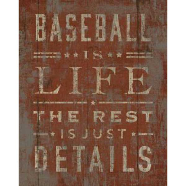 Baseball Quote | Baseball is Life | Stretched Canvas | Vintage-Style Print