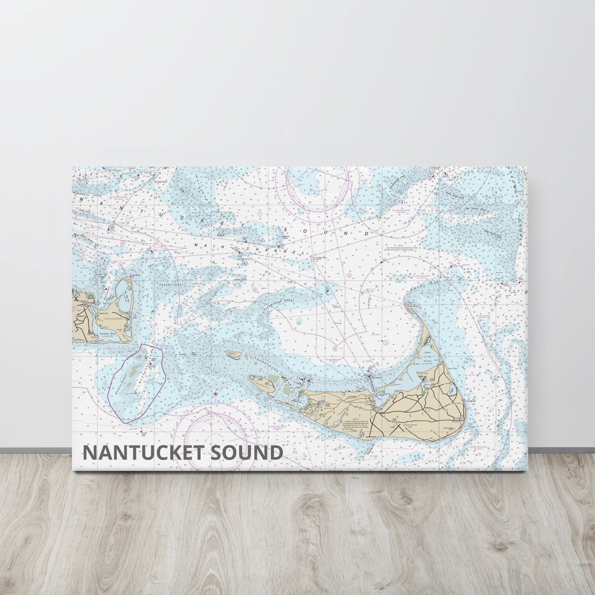 Wall art of Nantucket Sound - NOAA chart on canvas
