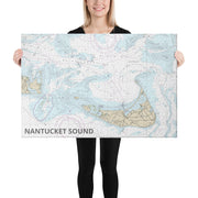 Wall art of Nantucket Sound - partial NOAA chart on canvas