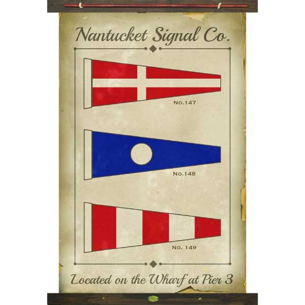 Nautical Flags | Tapestry | Nantucket | Maritime | Canvas Wall Hanging
