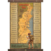 Appalachian Trail map wall hanging; canvas tapestry