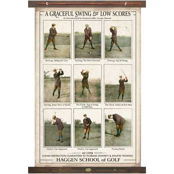 Golf Swing | Tapestry | Low Score | Vintage Ad | Canvas Wall Hanging