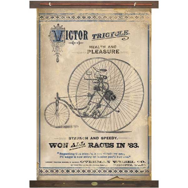 Antique Bicycle | Tapestry | Vintage Ad | Canvas Wall Hanging