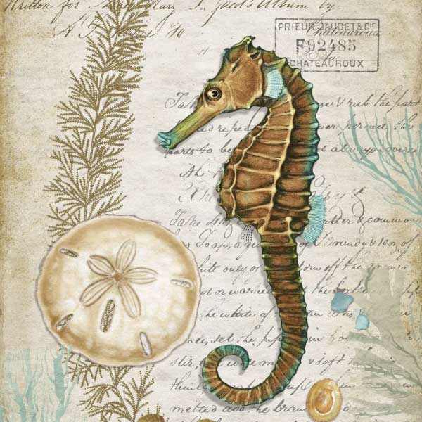 Seahorse | Canvas Tapestry | Coastal Wall Art | Design by Suzanne Nicolle