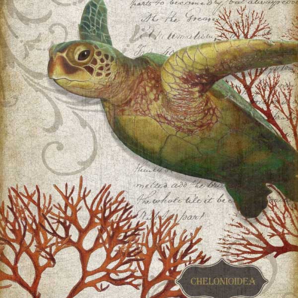 Sea Turtle | Canvas Tapestry | Coastal Wall Art | Design by Suzanne Nicolle