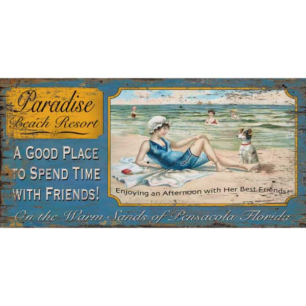 Beach Resort | Paradise | Vintage Sign | Florida | Customizable