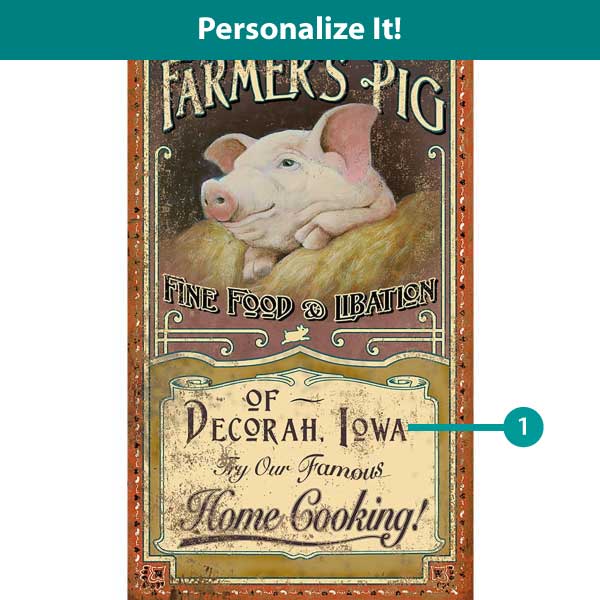Pig | Farmhouse | Vintage Ad | Home Cooking | Customize It