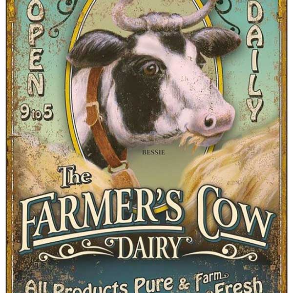 Cow | Farmhouse | Vintage Ad | Bessie | Farmer's Cow Dairy