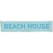 Beach House vintage wood sign; aqua