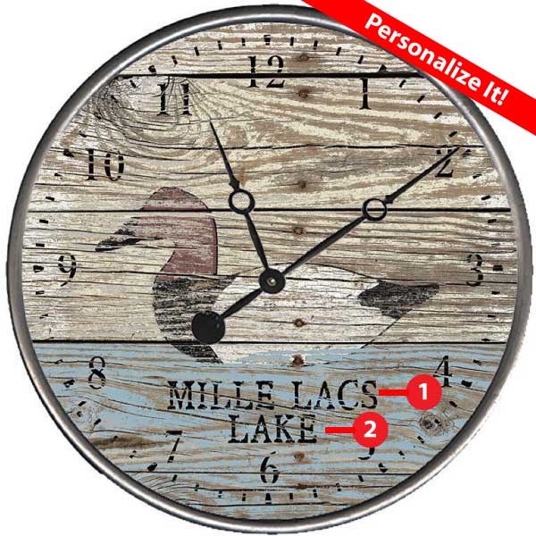 Duck Decoy Clock | Lake | Wood | Wall Clock | Personalize It!