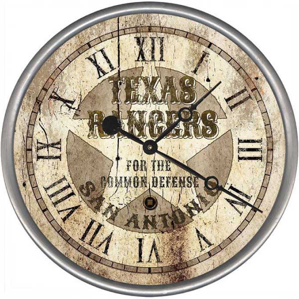 Texas Rangers wall clock for the common defense. 