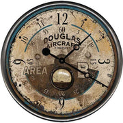 weathered and worn wall clock for Douglas Aircraft Company