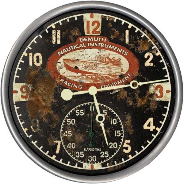 Boat Racing Clock | Nautical Instruments | Racing Equipment | Wall Clock | Vintage Ad
