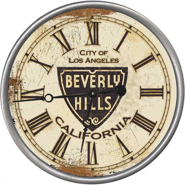 Beverly Hills Clock | Los Angeles, CA | Large Format (up to 30") | Wall Clock