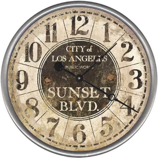 Sunset Blvd. Clock | Los Angeles | California | Wall Clock | Personalize It!