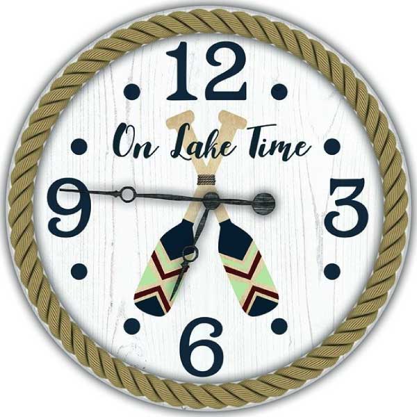 Nautical Rope Clock | On Lake Time | Wall Clock | Lake House | Oars