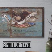 United States Spirit of 1776 image of eagle on the US Shield; animated