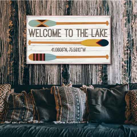 Welcome to the Lake with Oars | Vintage Art | Rowing | Customize It!
