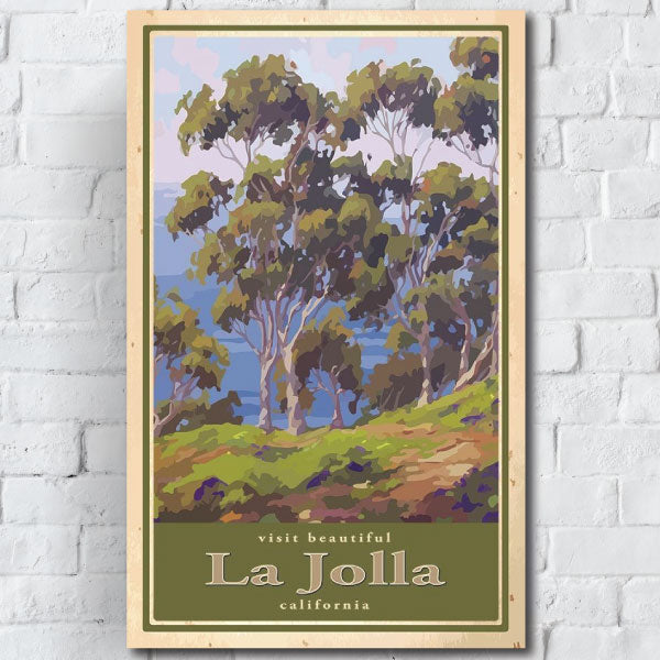 La Jolla art work; beautiful image of trees and water