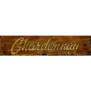 Distressed wood sign with the word: Chardonnay
